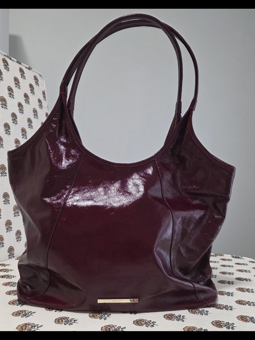 Brahmin Iona Tote In Cherry Lacquer